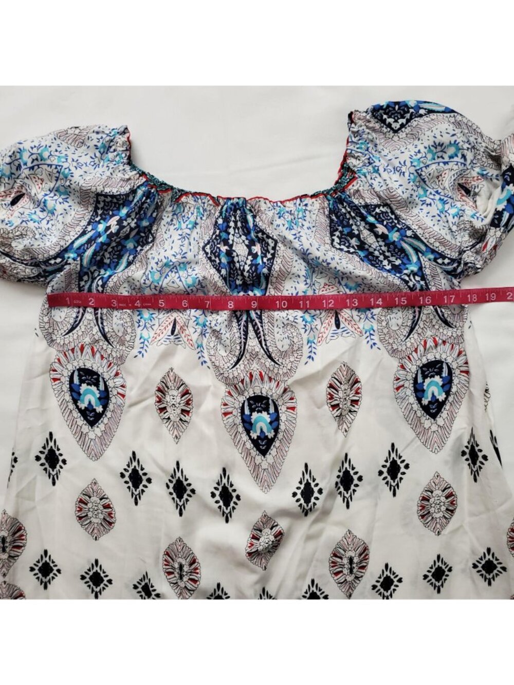 UMGEE Women's Floral Bell Sleeves Off-Shoulder Tunic Mini Dress Size Small‎ - Picture 11 of 14